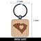 South Carolina State with Heart Engraved Wood Square Keychain Tag Charm